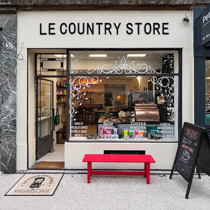 Façade du Coffee Shop Country Store Maréchal Joffre à Nice